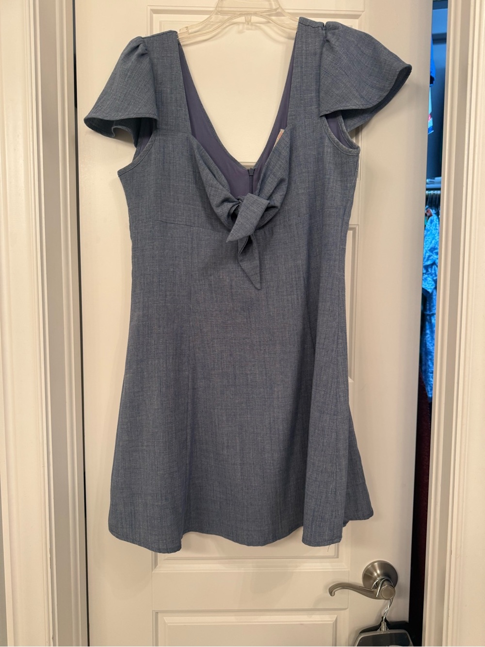 Gianni Bini Light Blue Tie-Front Mini Dress